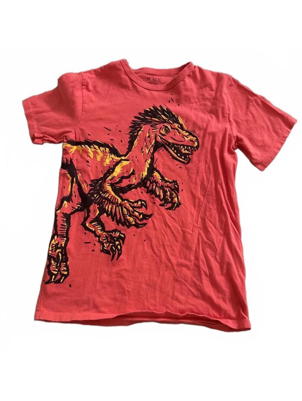 PLACE Kids Red Dinosaur Graphic T-Shirt Large